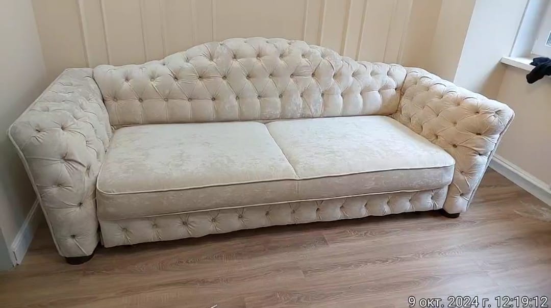 Замена обивки дивана на дому. Белоомут